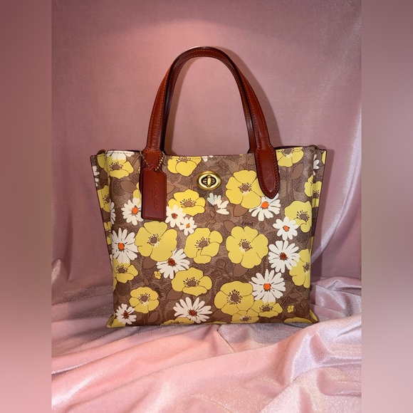 Coach Handbags - Authentic Coach Willow Tote 24 Floral Signature Canvas w/ Strap & Dust Bag
